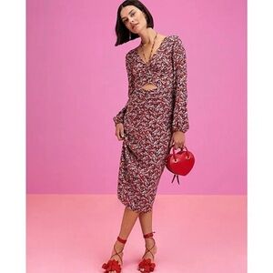Sanctuary front ruching top floral printed midi dress!